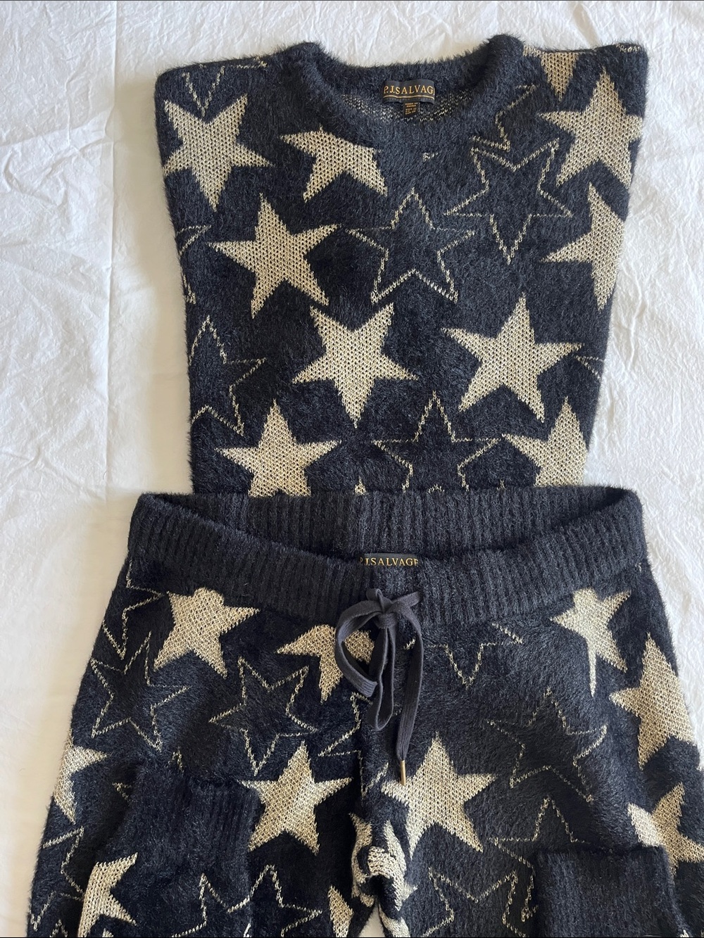 Kids Black Star Knit Joggers
